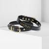 Luxe Black - Premium Personalised Pet Collar (Gold)
