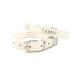 Beige - Personalised Pet Collar (Silver)