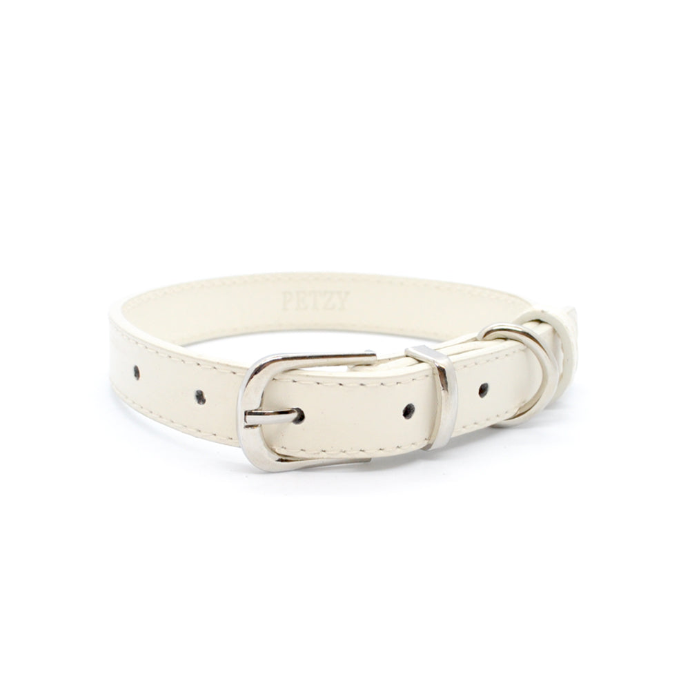 Beige - Personalised Pet Collar (Silver)