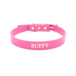 Pink - Personalised Pet Collar (Silver)