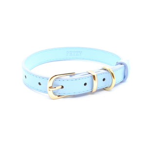 Light Blue - Personalised Pet Collar (Gold)