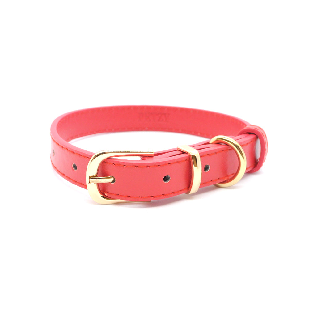 Red Personalised Pet Collar (Gold) - Main Image